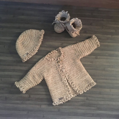 renee crochet sweater hat and booties