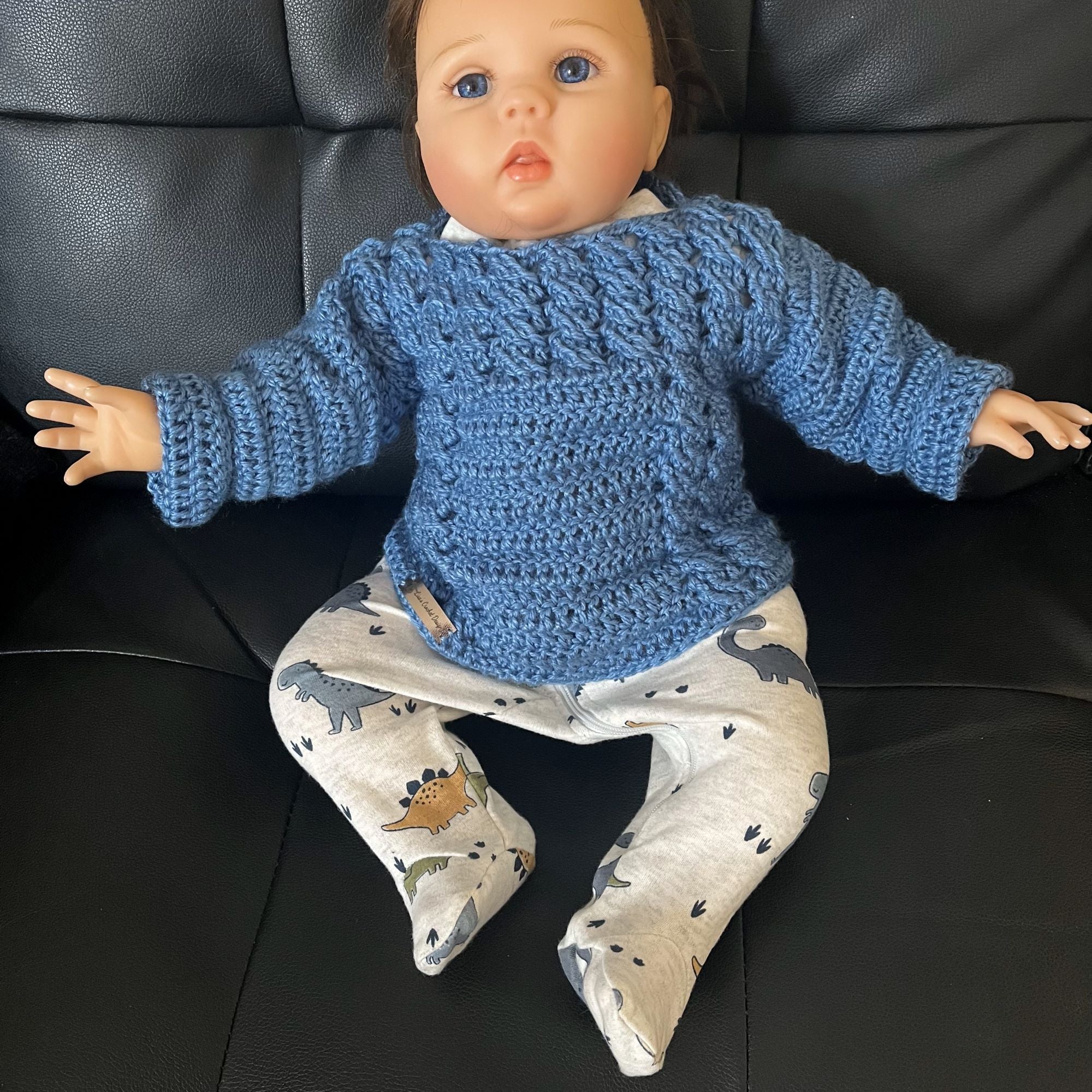 River Crochet Pullover Sweater Pattern – Baby to 12 Years | English PDF