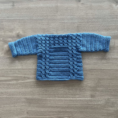 Crochet Pattern River Crochet Pullover Sweater Baby to 12 Years