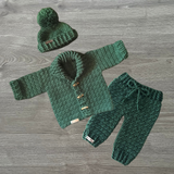 Crochet Cardigan Sweater & Hat Pattern PDF – Rocky Shawl Collar Set (NB–10Y)