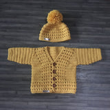 Crochet Cardigan & Hat Pattern PDF – Sam Baby & Kids Set (0–10Y)