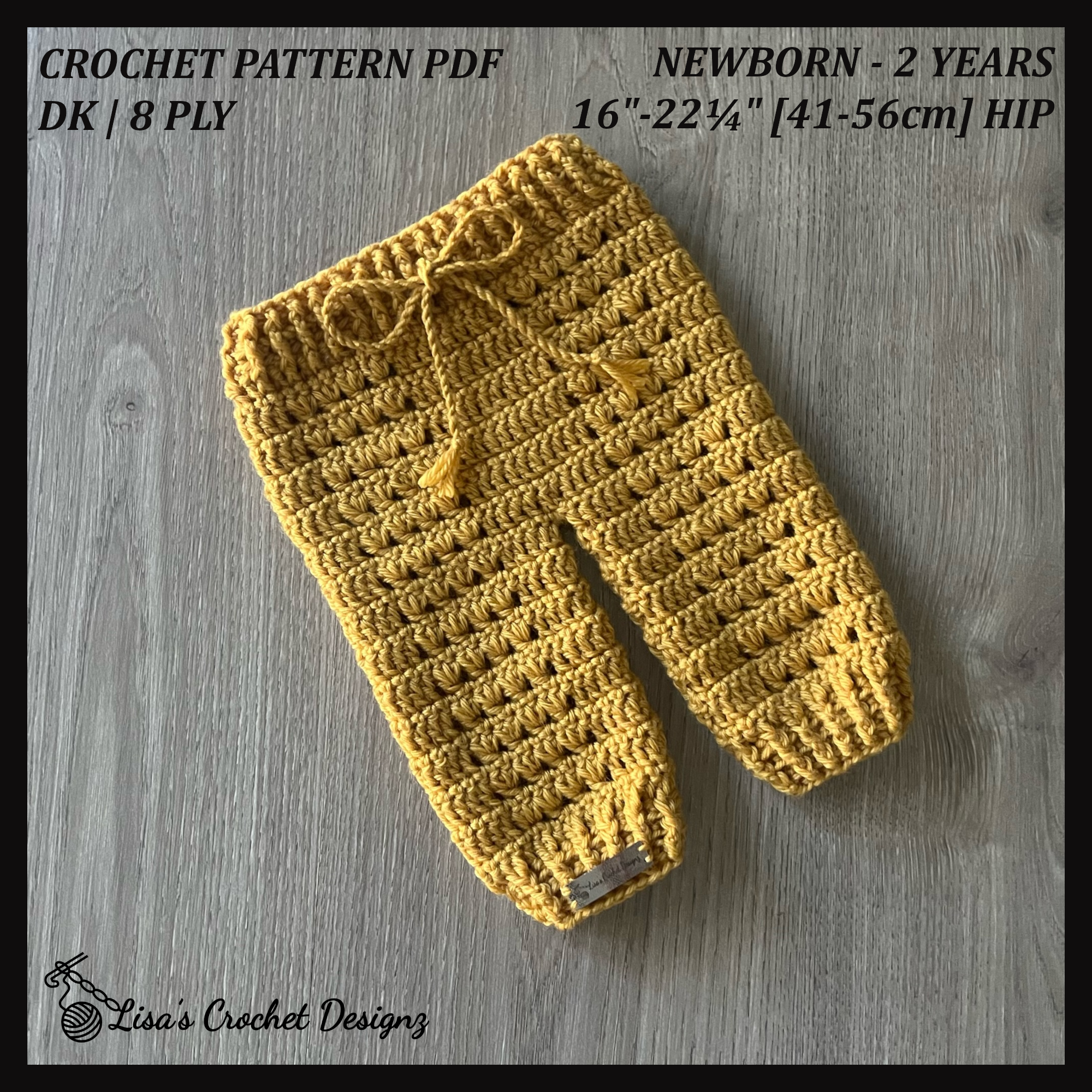 Sam Crochet Baby Pants Pattern | Seamless Textured Baby Leggings | 6 Sizes Newborn-2Y | English PDF
