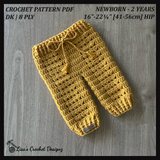 Sam Crochet Baby Pants Pattern | Seamless Textured Baby Leggings | 6 Sizes Newborn-2Y | English PDF