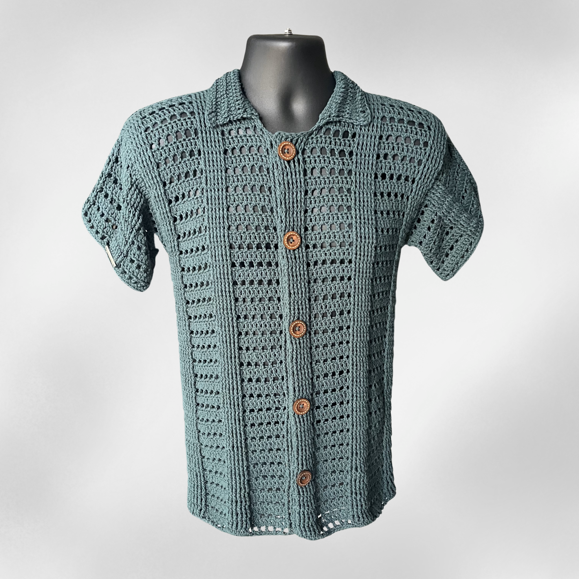 Seabreeze Crochet Pattern – Men's Button-up Shirt (S-5XL) | Digital PDF Pattern in English
