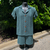 Crochet Men's Shirt & Shorts Set Pattern (S–5XL) – Seabreeze Matching Summer Outfit for Men & Women