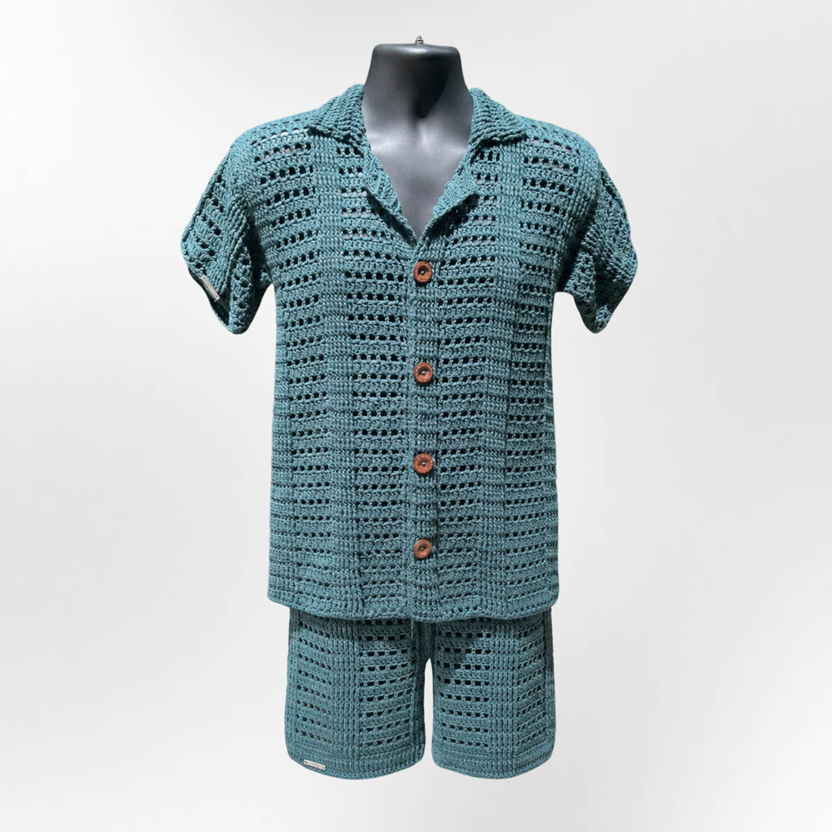 Crochet Men's Shirt & Shorts Set Pattern (S–5XL) – Seabreeze Matching Summer Outfit for Men & Women