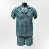Crochet Men's Shirt & Shorts Set Pattern (S–5XL) – Seabreeze Matching Summer Outfit for Men & Women