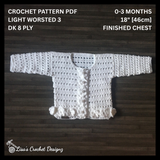 Crochet Baby Cardigan Pattern PDF – Shannyn Baby Sweater (0–3M)