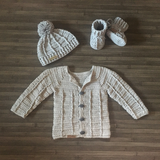 Crochet Baby Set Pattern – Stirling Cardigan, Hat & Booties (0–3 Months)