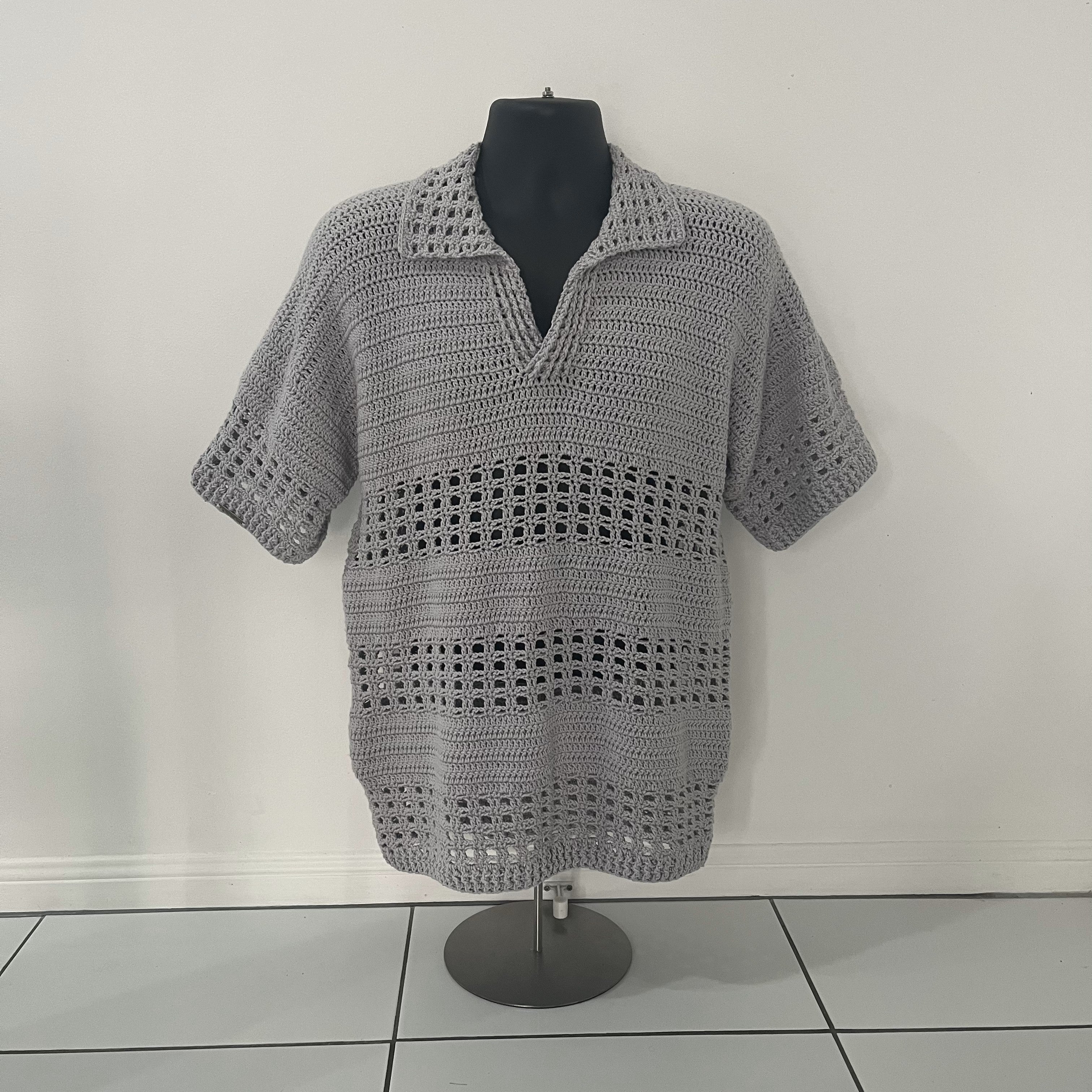 Taylor Crochet Pattern Men's Polo Shirt (S-5XL) – Digital PDF Pattern in English
