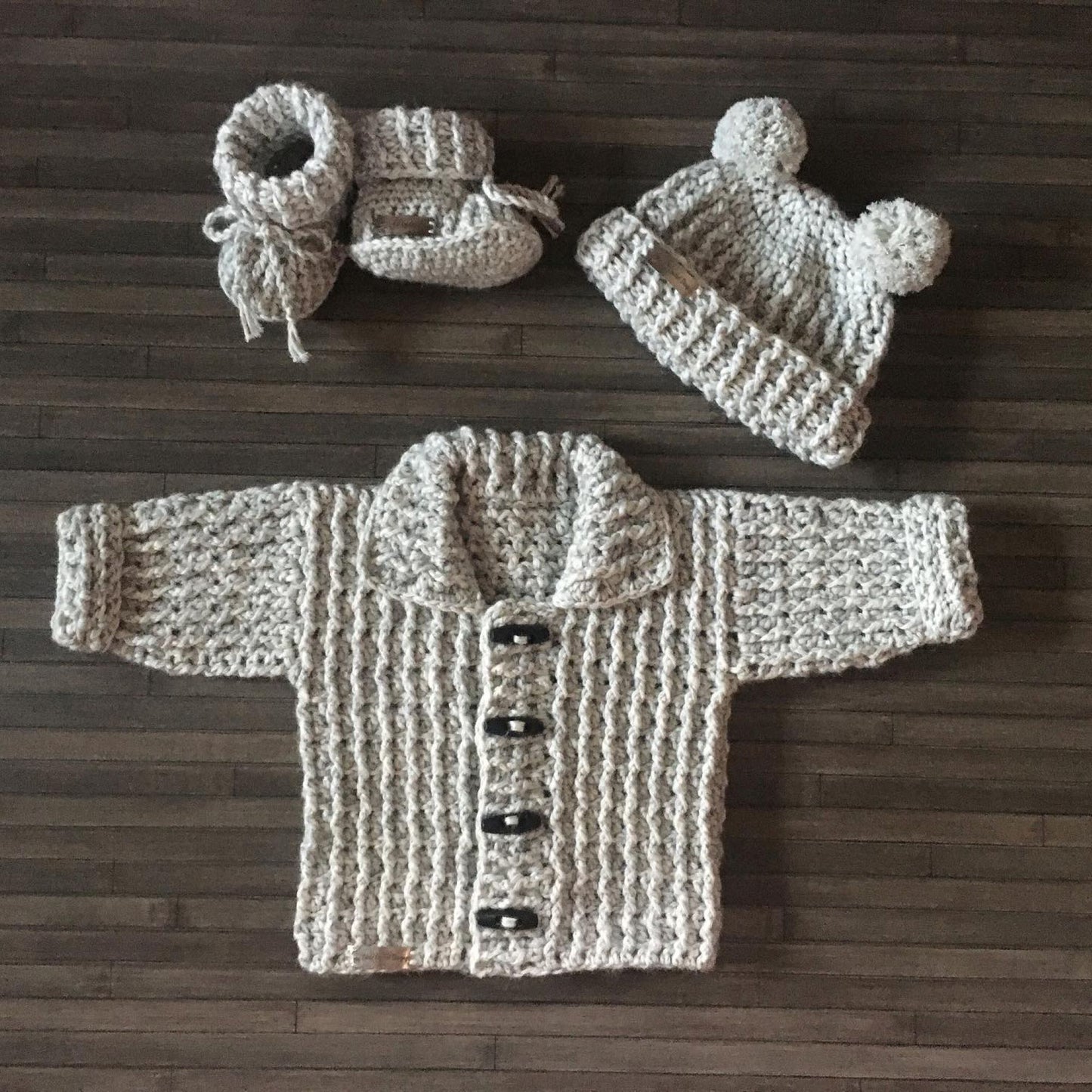 theo crochet sweater set hat and booties