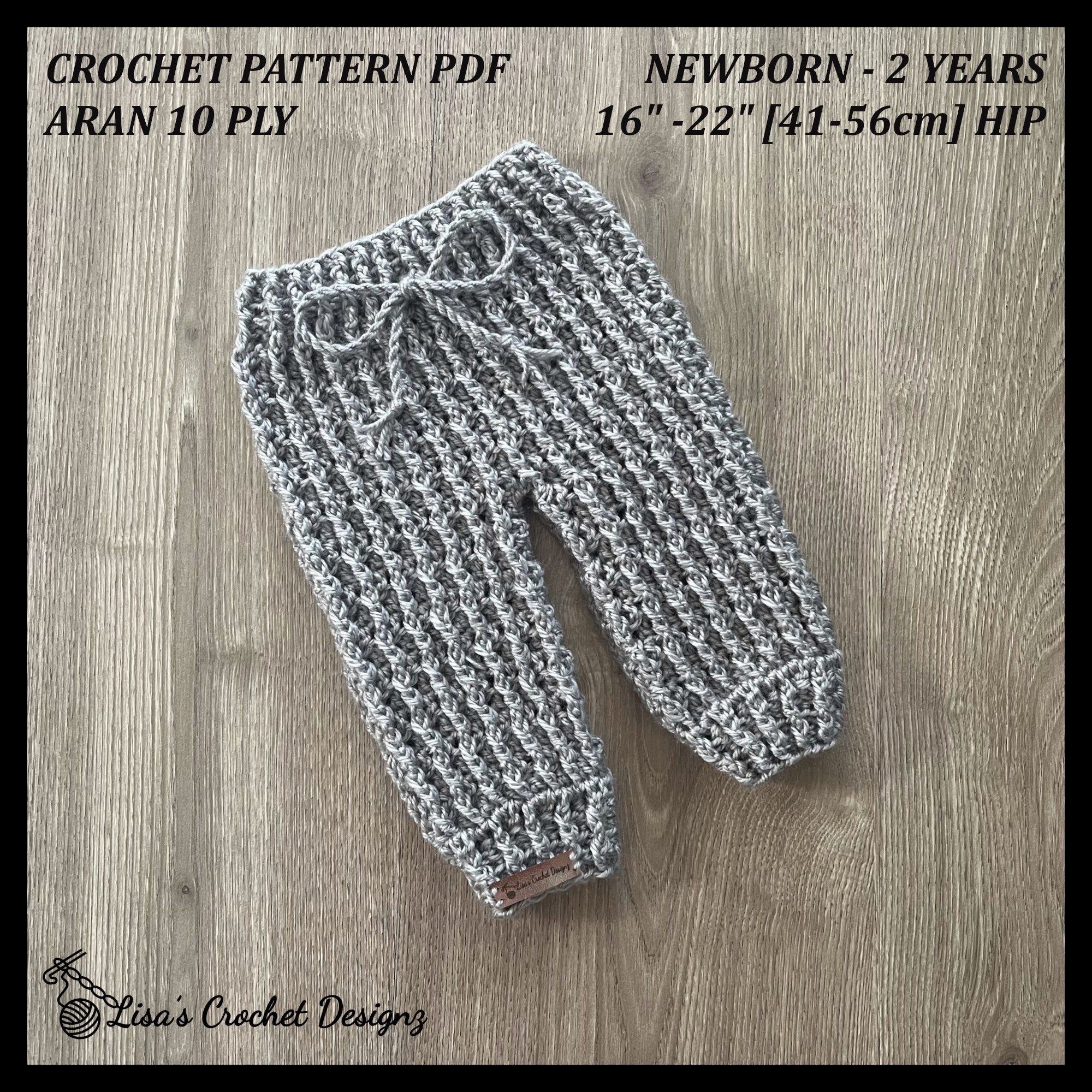 Theo Crochet Baby Pants PDF Pattern | Newborn to 2 Years | English Only