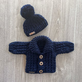 William Crochet Pattern – Shawl Collar Cardigan & Hat (Preemie-10 Y) | English PDF Download