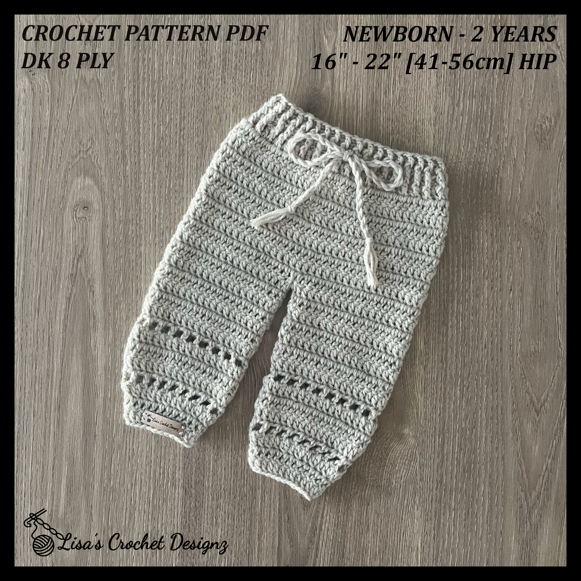 Zac Crochet Pattern - Baby Pants (Newborn to 2Y) | English PDF