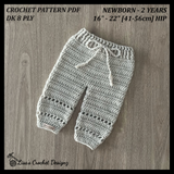 Zac Crochet Pattern - Baby Pants (Newborn to 2Y) | English PDF