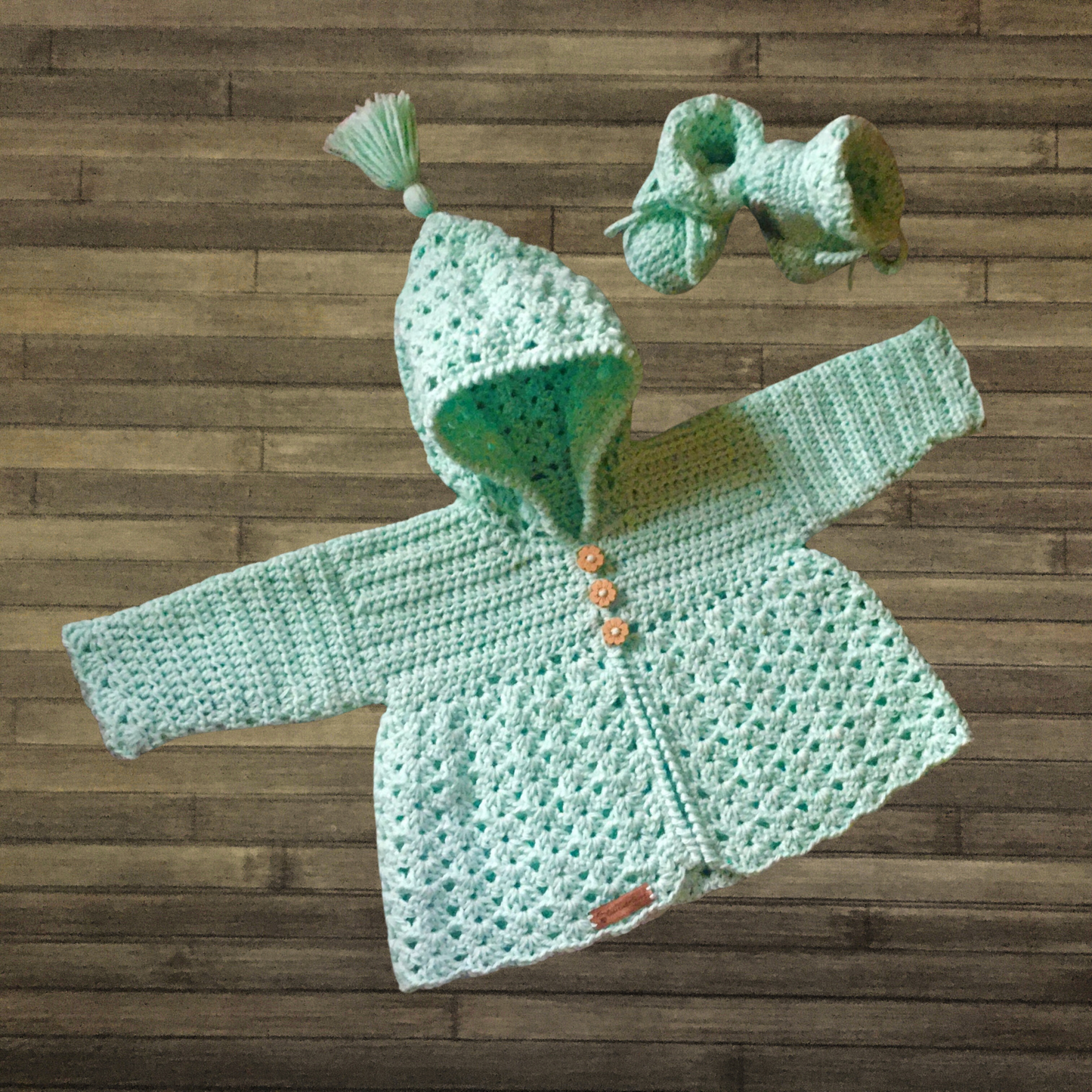 Crochet Pattern Zara Crochet Baby Hoodie and Booties 0-3 Months