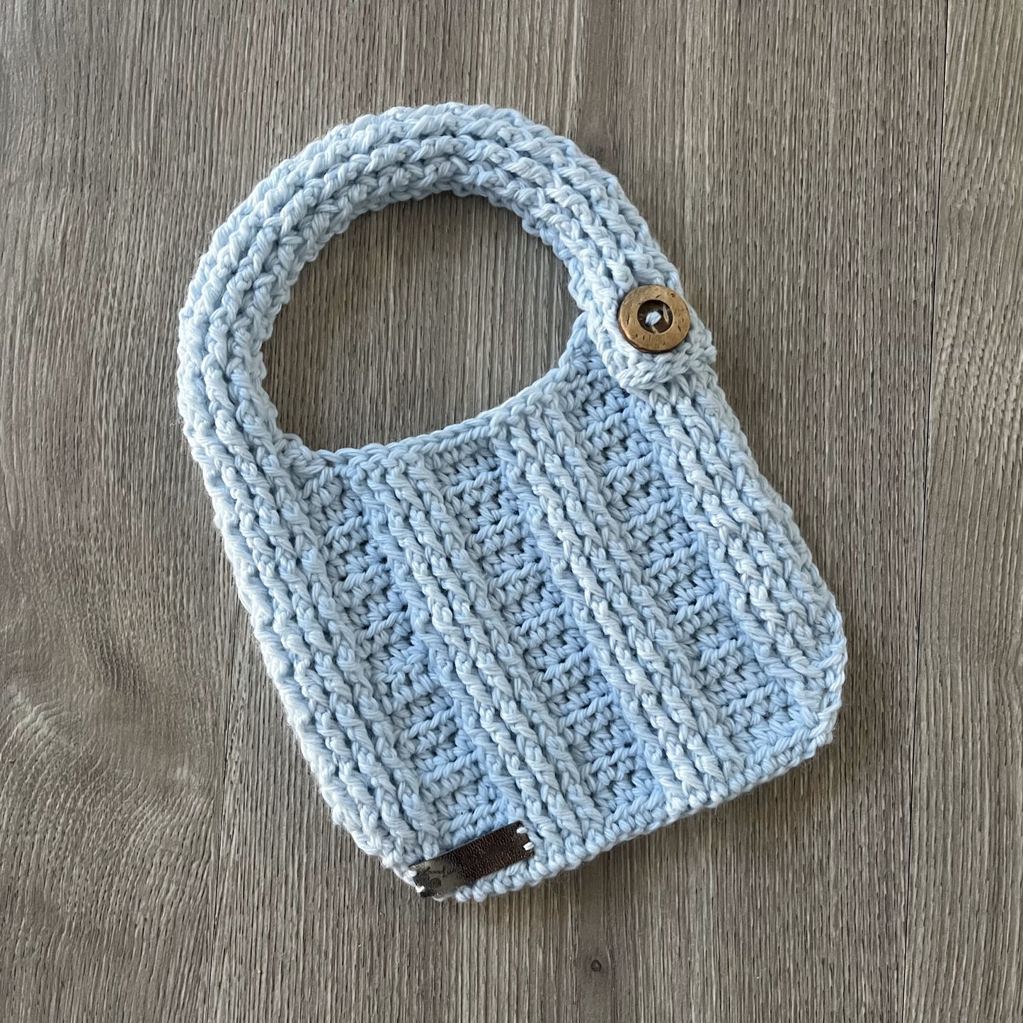 zeb crochet baby bib