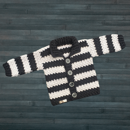 Crochet Pattern Ziggy Crochet Striped Baby Cardigan 0 to 3 Months