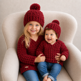 Crochet Baby & Kids Sweater & Hat Pattern – Berri V-Neck Pullover Set (0–10Y)