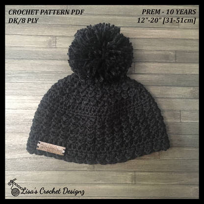 aaron crochet hat pattern sizes prem to 10 years