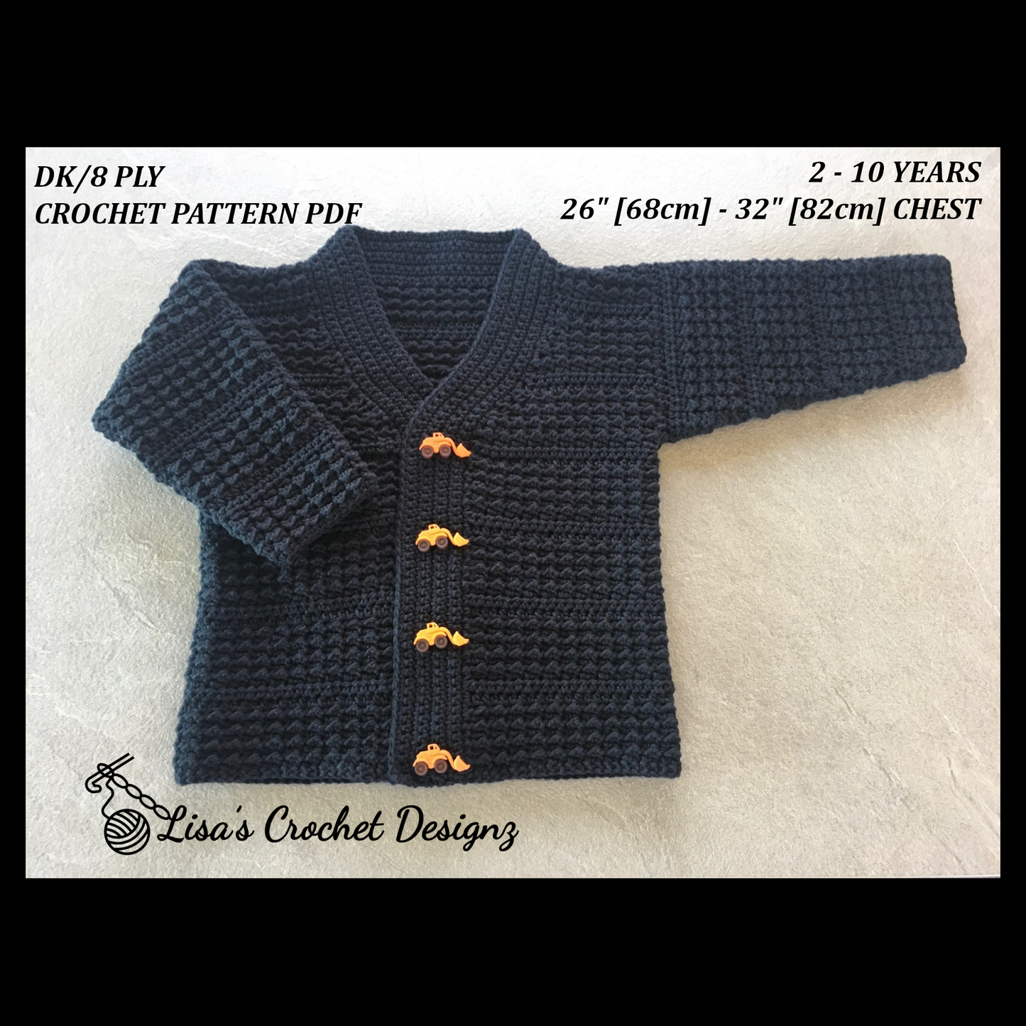 Aaron Baby Toddler Child Sweater Crochet Pattern 2 10 Years