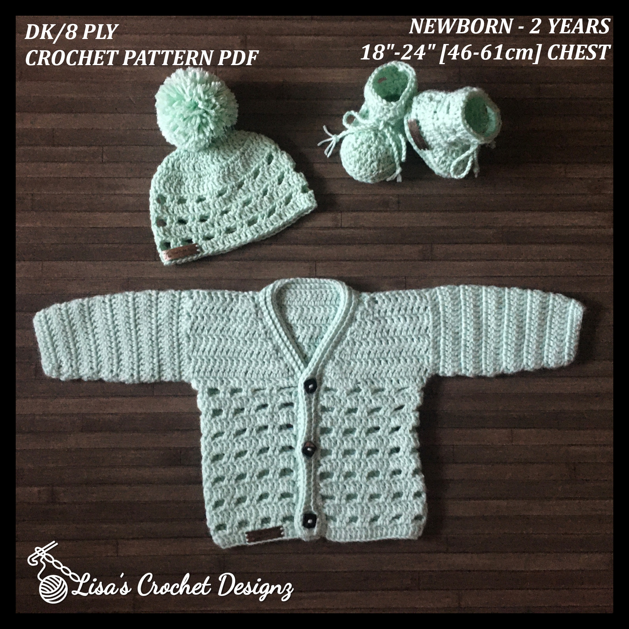 Adam crochet sweater hat and booties set