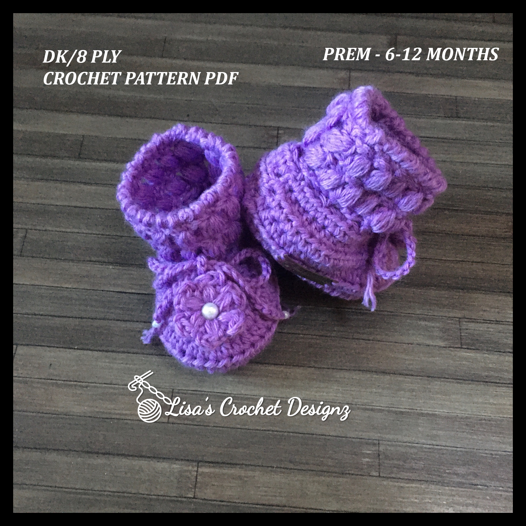 beth crochet baby booties crochet pattern details