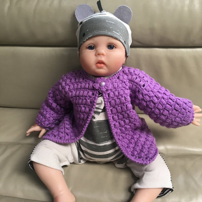 beth crochet sweater on baby