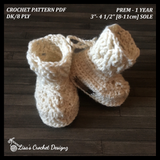 caleb crochet cabled baby booties crochet pattern details