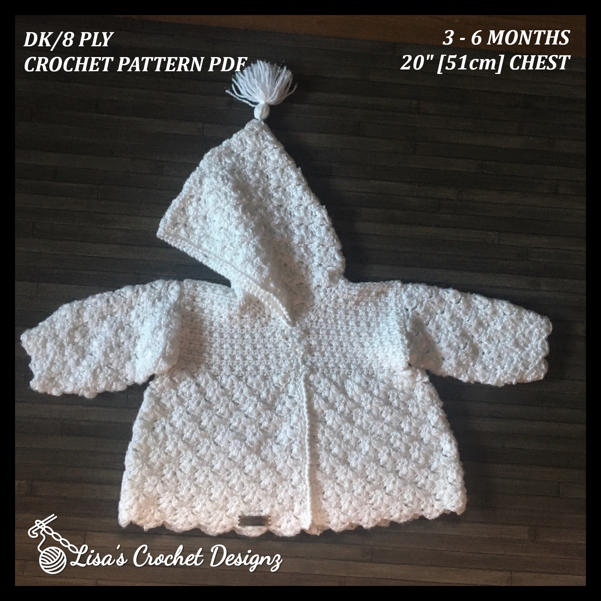 cherry crochet baby coat crochet pattern details 3 to 6 months