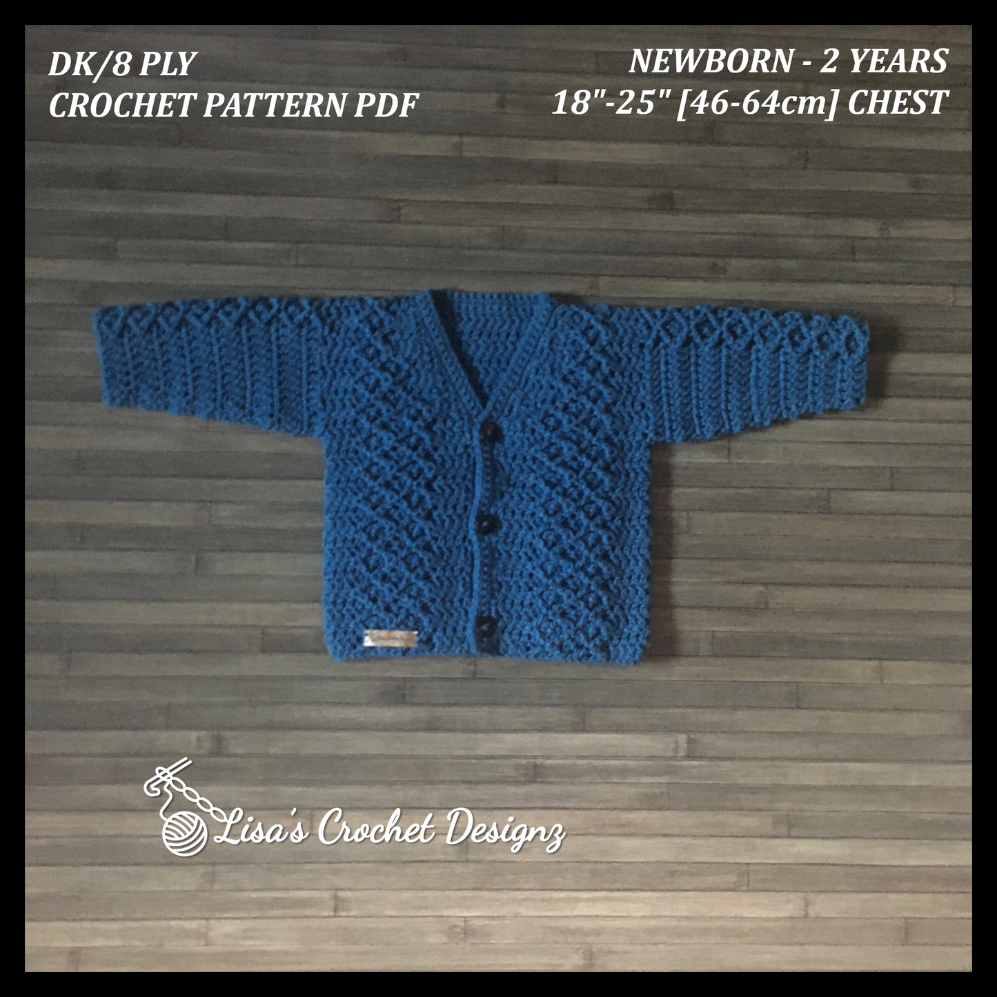 Crochet Pattern Devon Baby Cardigan to 2 Years