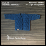 Devon Baby Cardigan to 2 Years | Crochet Pattern PDF | English