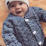 Ethan Baby Set Crochet Pattern - Cardigan (0-2Y), Hat (0-10Y) & Booties | English PDF