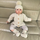 Grayson Baby Set Crochet Pattern PDF | Cardigan (0-2Y), Hat (0-10Y) & Booties | Digital Download | English