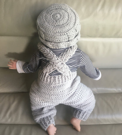 Crochet Pattern Hugo Baby Romper & Hat Set 0-3 Months