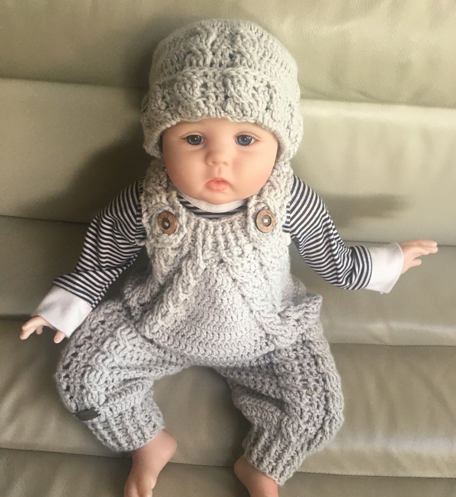 Hugo Crochet Baby Romper & Hat Set Crochet Pattern 0-3 Months