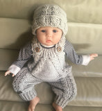 Crochet Baby Romper & Hat Set Pattern PDF – Hugo Cabled Romper & Hat (0–3M)