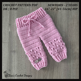 Izzy Crochet Baby Pants Pattern | Seamless & Adjustable Baby Joggers (NB-2Y) English PDF