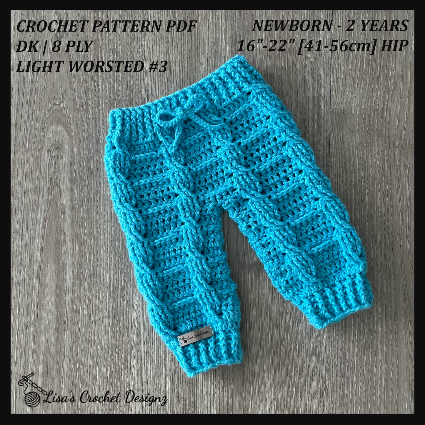 Crochet Pattern Jack Baby Pants Newborn to 2 Years