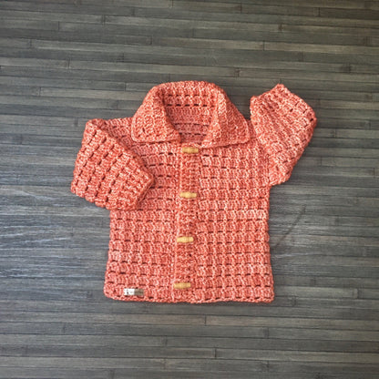 Crochet Pattern James Baby Toddler Collared Cardigan Baby to 2 Years