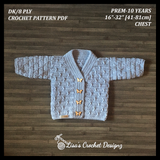 Kasey Baby Toddler Child Cardigan – Newborn to 10 Years | Crochet Pattern PDF | English