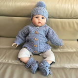 Kasey Baby Set Crochet Pattern | Cardigan & Hat (0-10Y) & Booties | English PDF