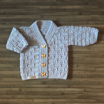 Crochet Pattern Kasey Baby Toddler Child Cardigan Newborn to 10 Years