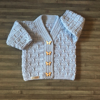 Crochet Pattern Kasey Baby Toddler Child Cardigan Newborn to 10 Years