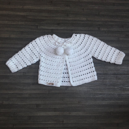 Crochet Pattern Lucy Baby Cardigan Hat Booties Set Pattern 0-3 Months