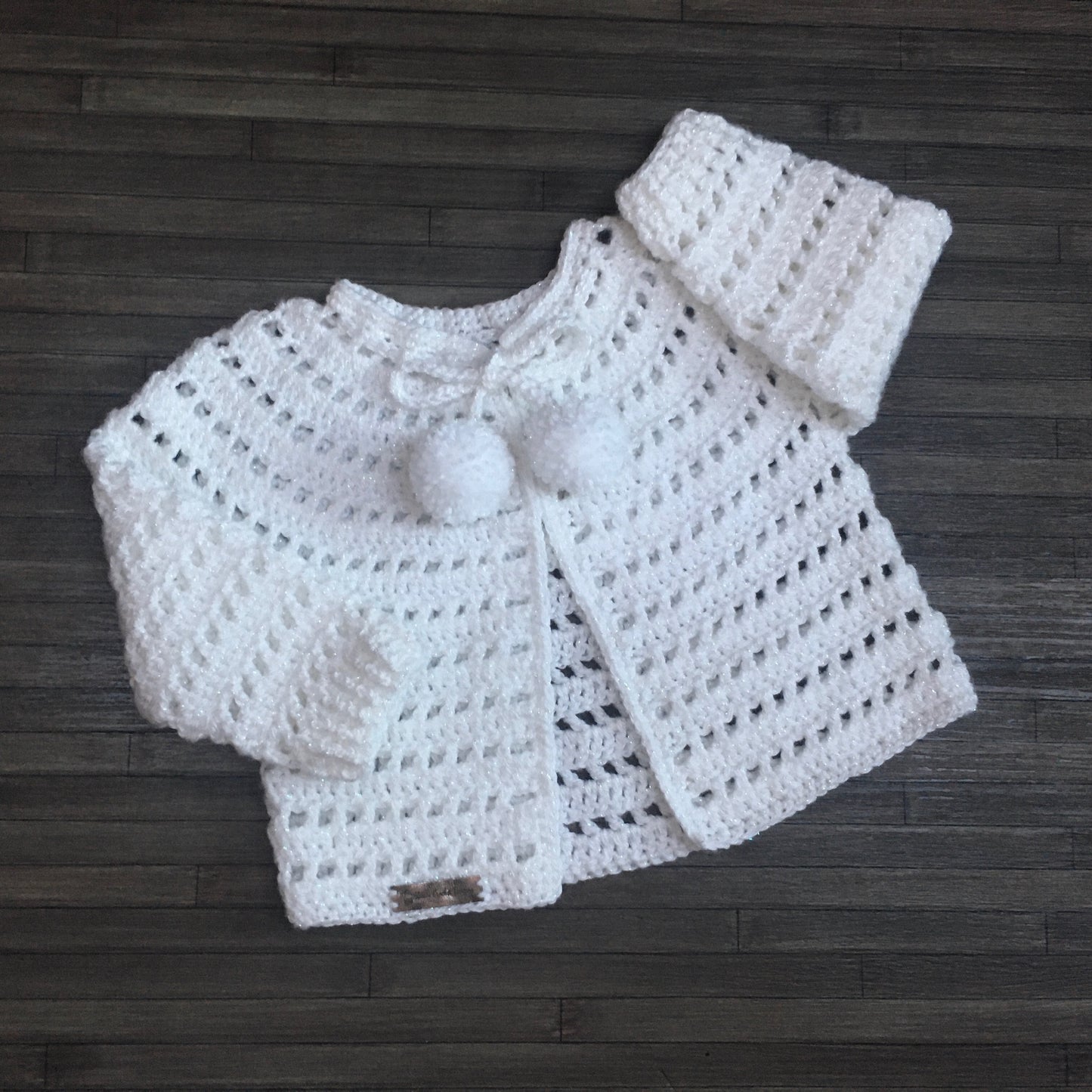 Crochet Pattern Lucy Baby Cardigan Hat Booties Set Pattern 0-3 Months