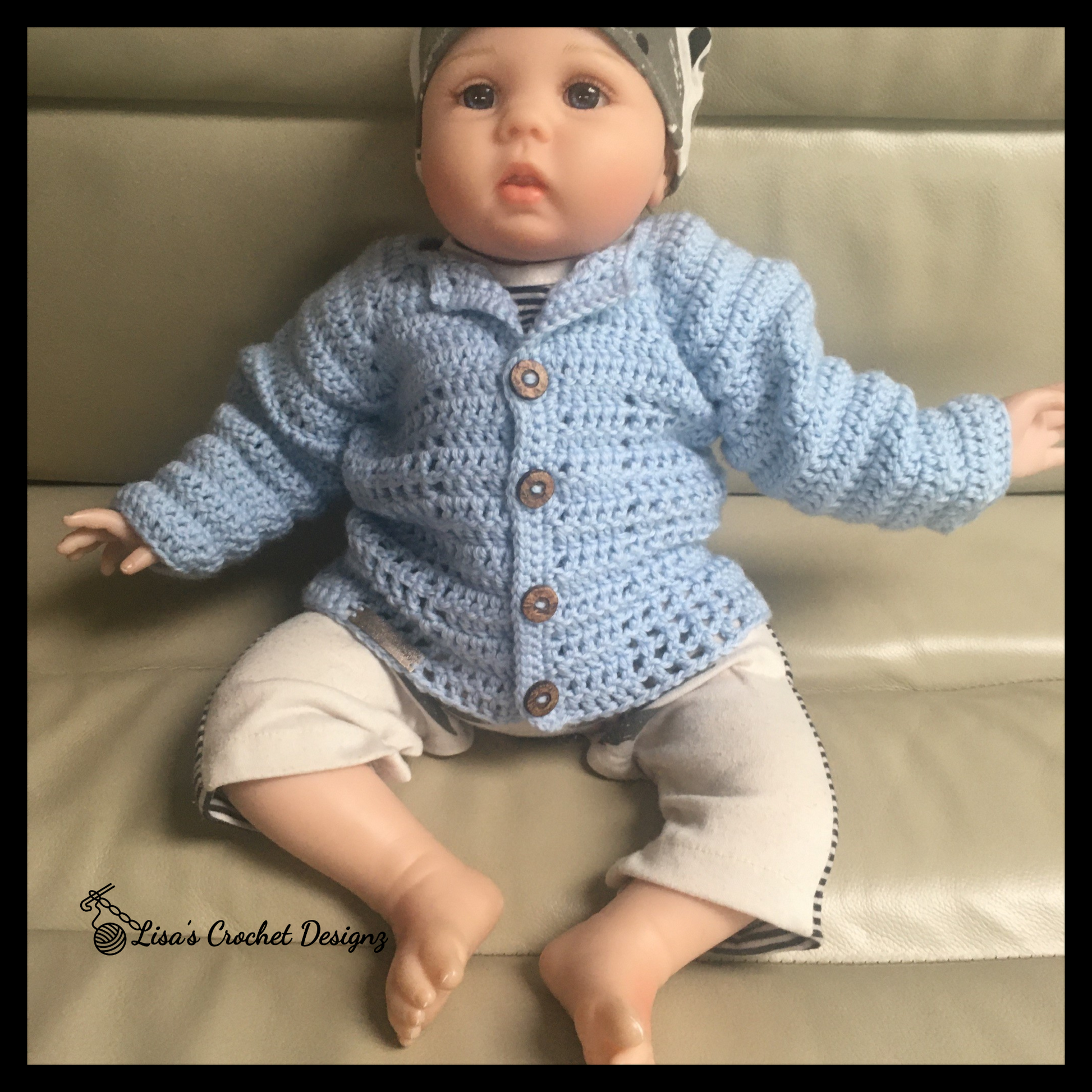 Luke Crochet Baby Sweater Easy Crochet Pattern Baby 0 3 Months