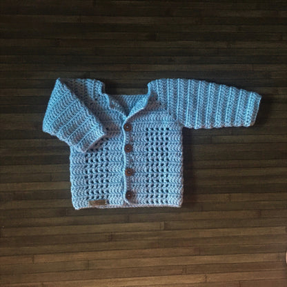 Crochet Pattern Luke Crochet Baby Cardigan 0-3 Months