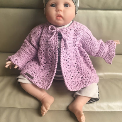 Crochet Pattern Orchid Baby Cardigan Newborn to 1 Year