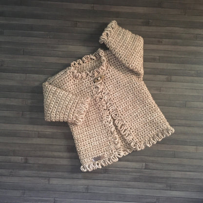 Crochet Pattern Renee Cardigan Hat and Booties Newborn Baby to 10 Years